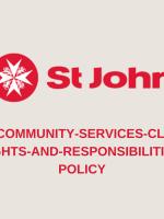 A graphic with the SJQ logo and text 'SJQ Community Services Client Rights and Responsibilities Policy'