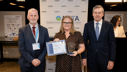 An image of Opal being awarded with the National ACTA Award