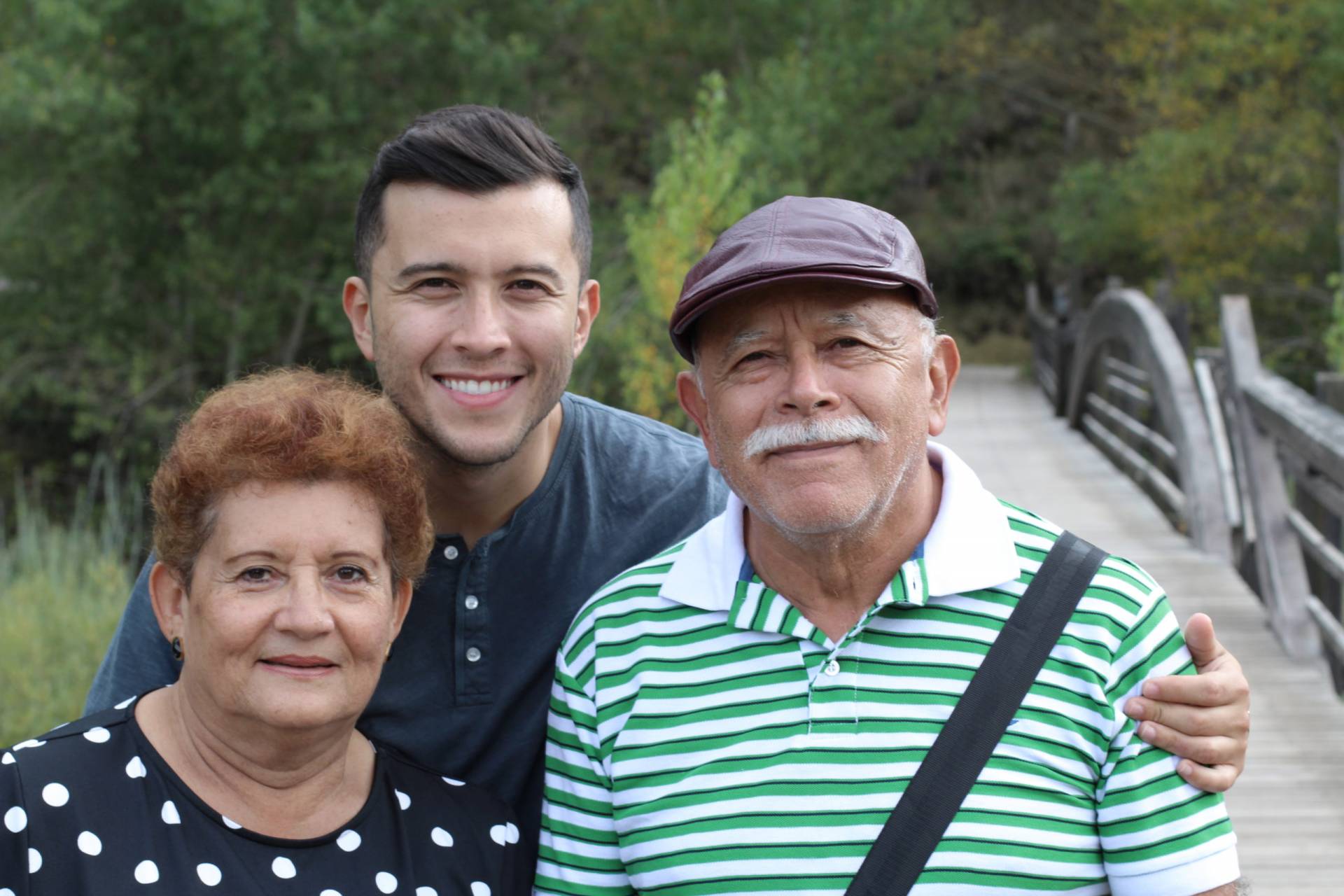 South American family with grown up son